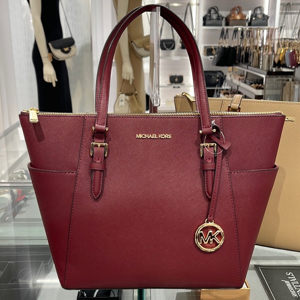 MICHAEL KORS Charlotte Large Leather Top-Zip Tote
Dark Cherry NWT - Picture 14 of 16